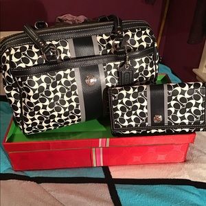 Coach Chelsea Heritage Signature Stripe Satchel